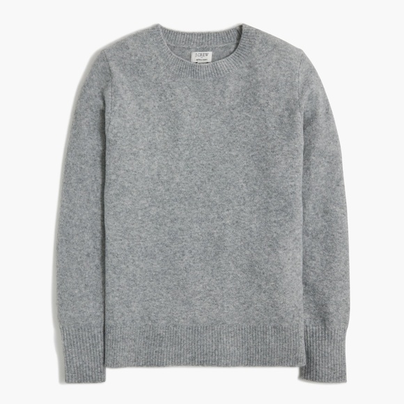 J. Crew Factory Sweaters - New JCREW Size M Crewneck Sweater Extra-Soft Yarn Heather Lt Graphite $89 BU223